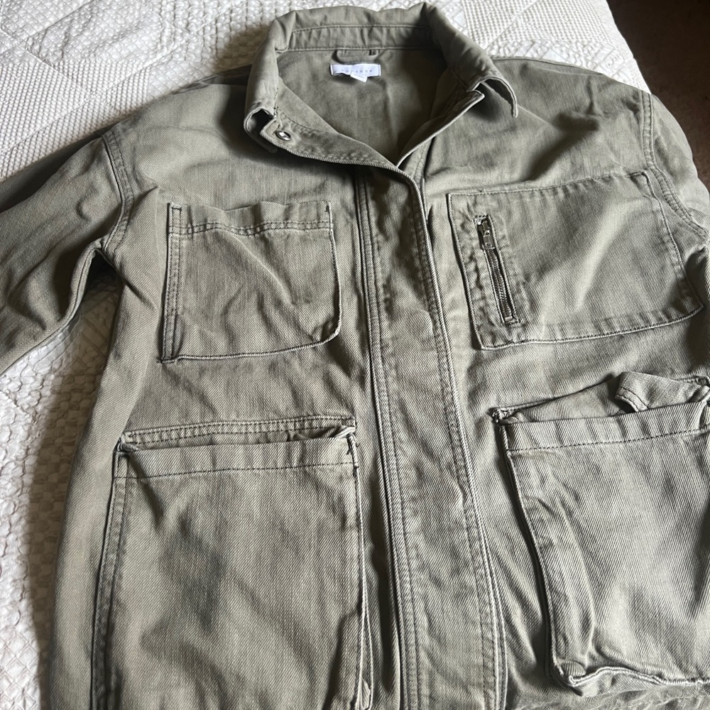 Topshop Military Field Jacket in Olive Green
